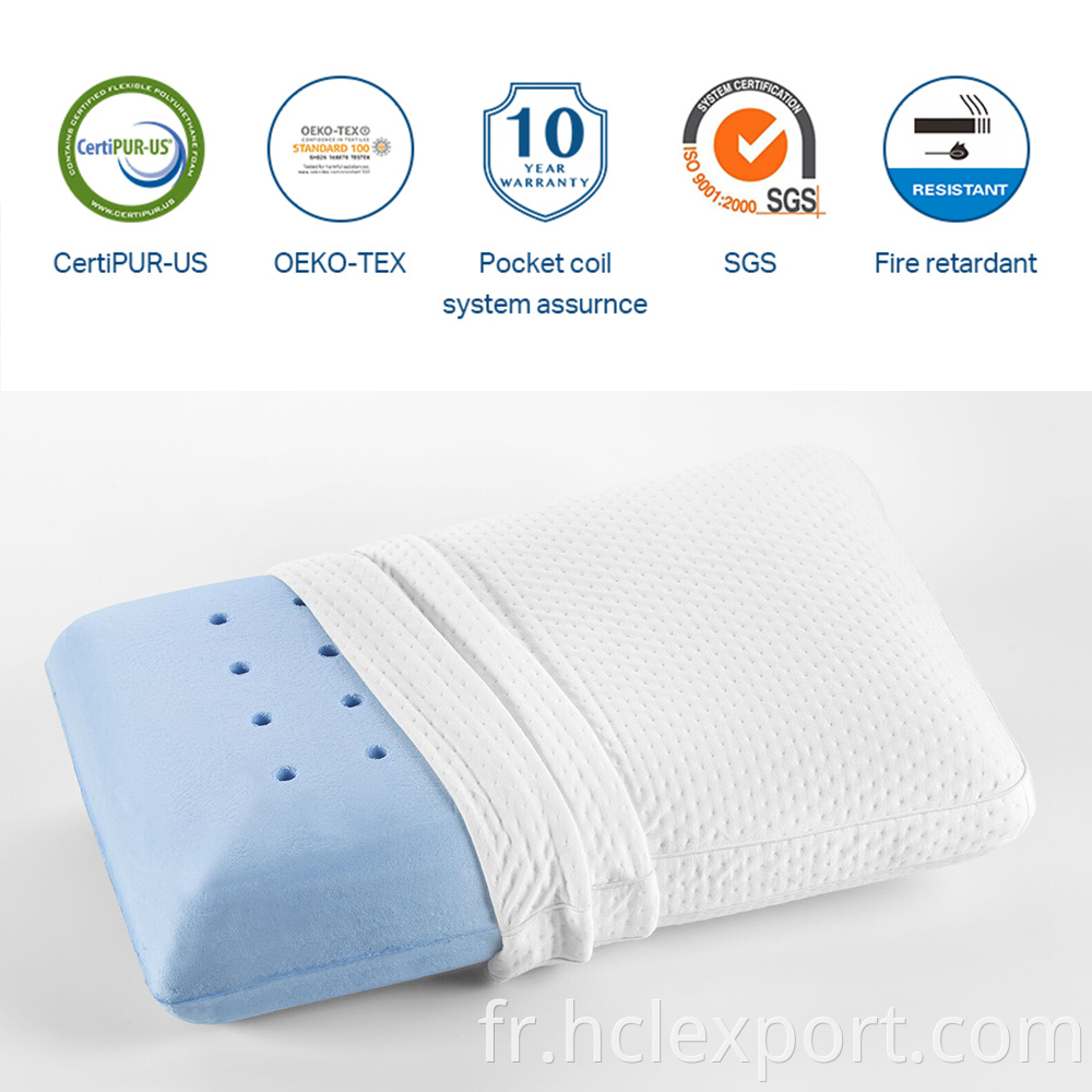 Oreiller à mémoire d'oreiller en mousse 3D Refroidissement Comfort TPE Gel Sleeplow